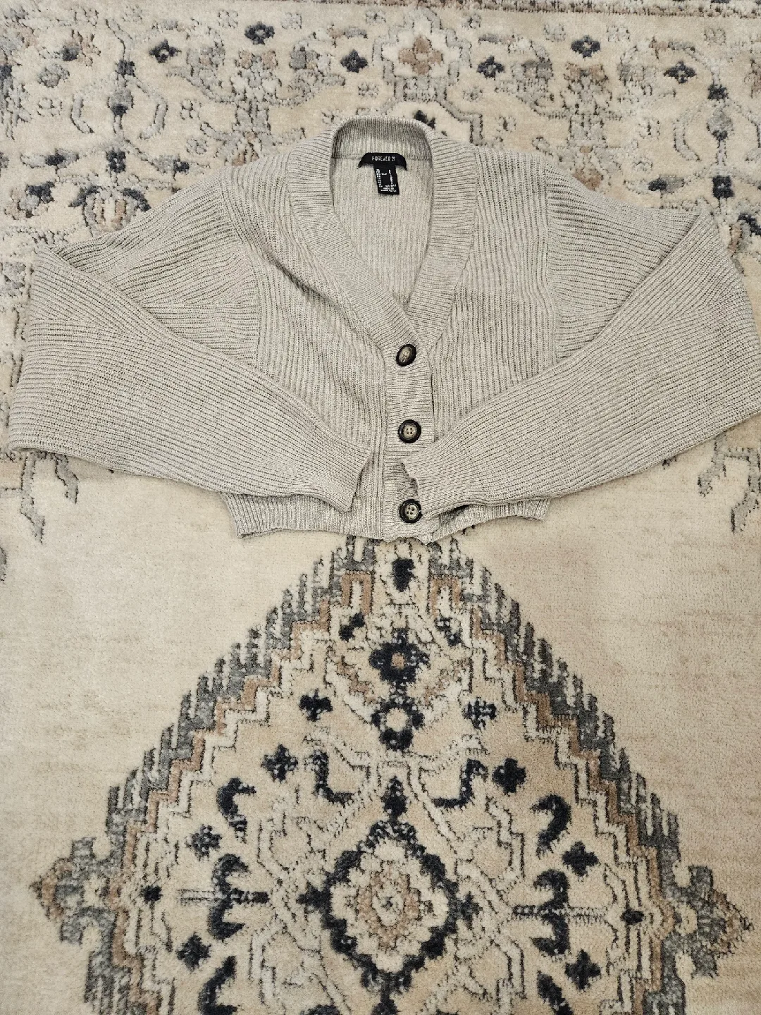 Forever 21 Grey Cardigan - Size S image indicator(2)