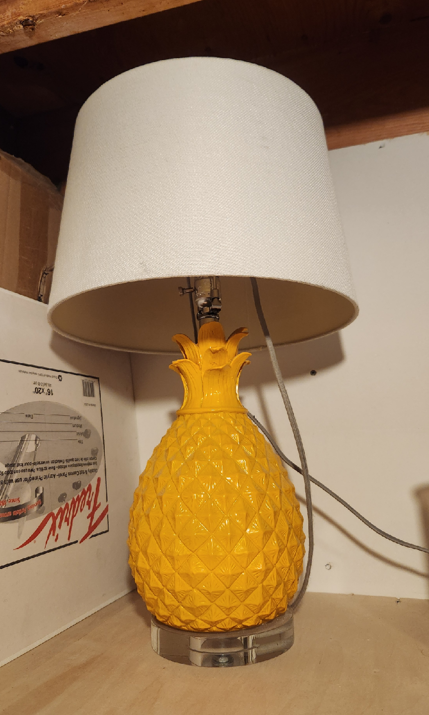 FUN Yellow Pineapple Accent Lamp