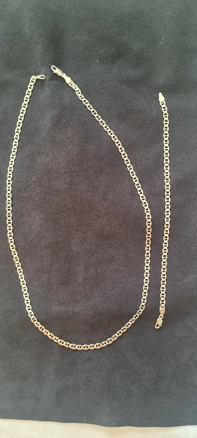 925 Sterling Silver Chain Necklace & Bracelet Set image indicator(2)