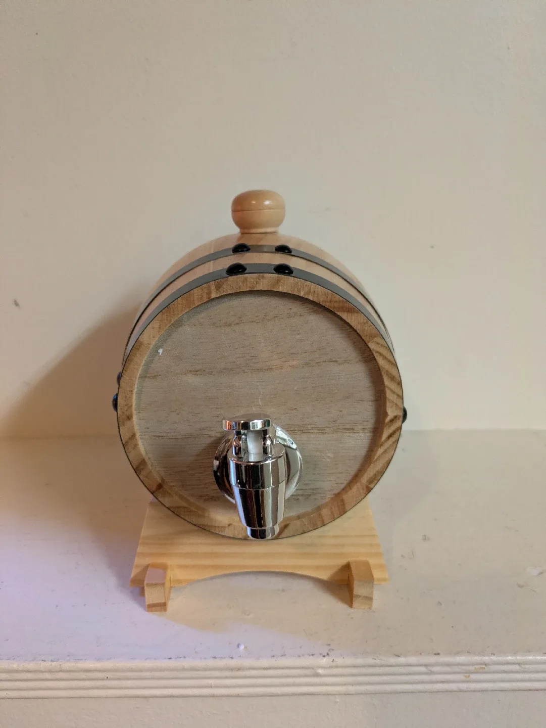 New Wooden Barrel Dispenser - 1L Capacity image indicator(2)