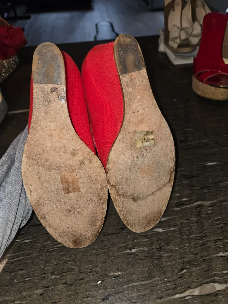 Chanel Red Wedge Heels image indicator(5)