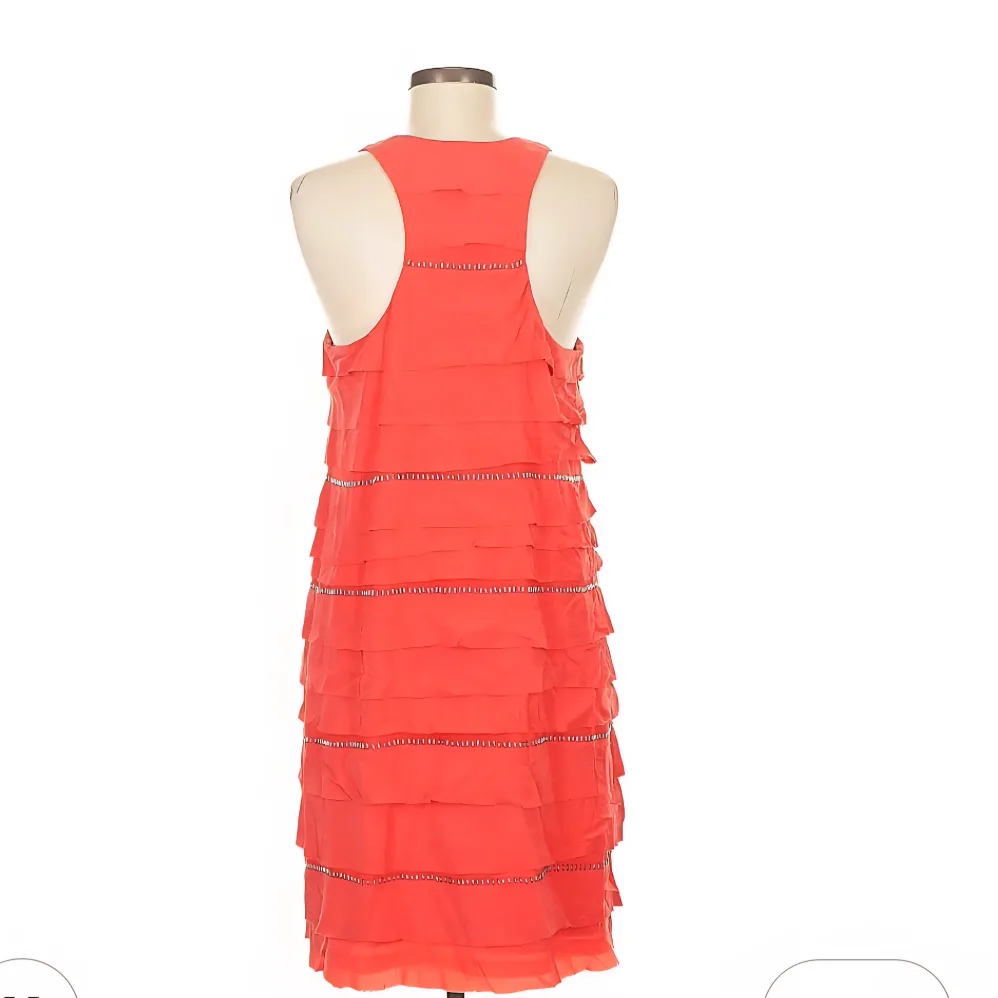 Coral Ruffled Dress - BCBG Max Azaria, Size M image indicator(2)