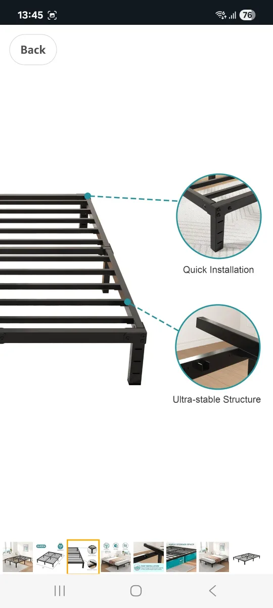 Queen Size Metal Bed Frame - super easy assembly image indicator(6)