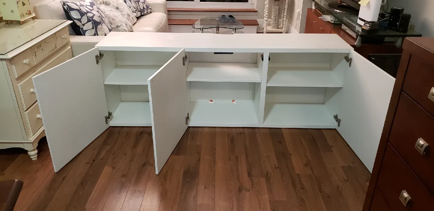 Ikea White TV Stand with Storage image indicator(4)