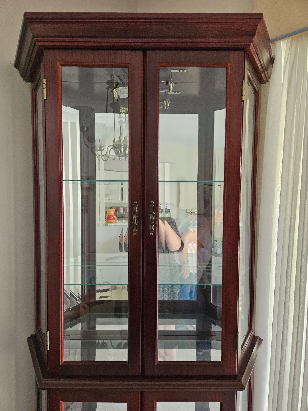 TWO Lovely Pieces of Bombay Mahogany Curio Cabinets image indicator(2)