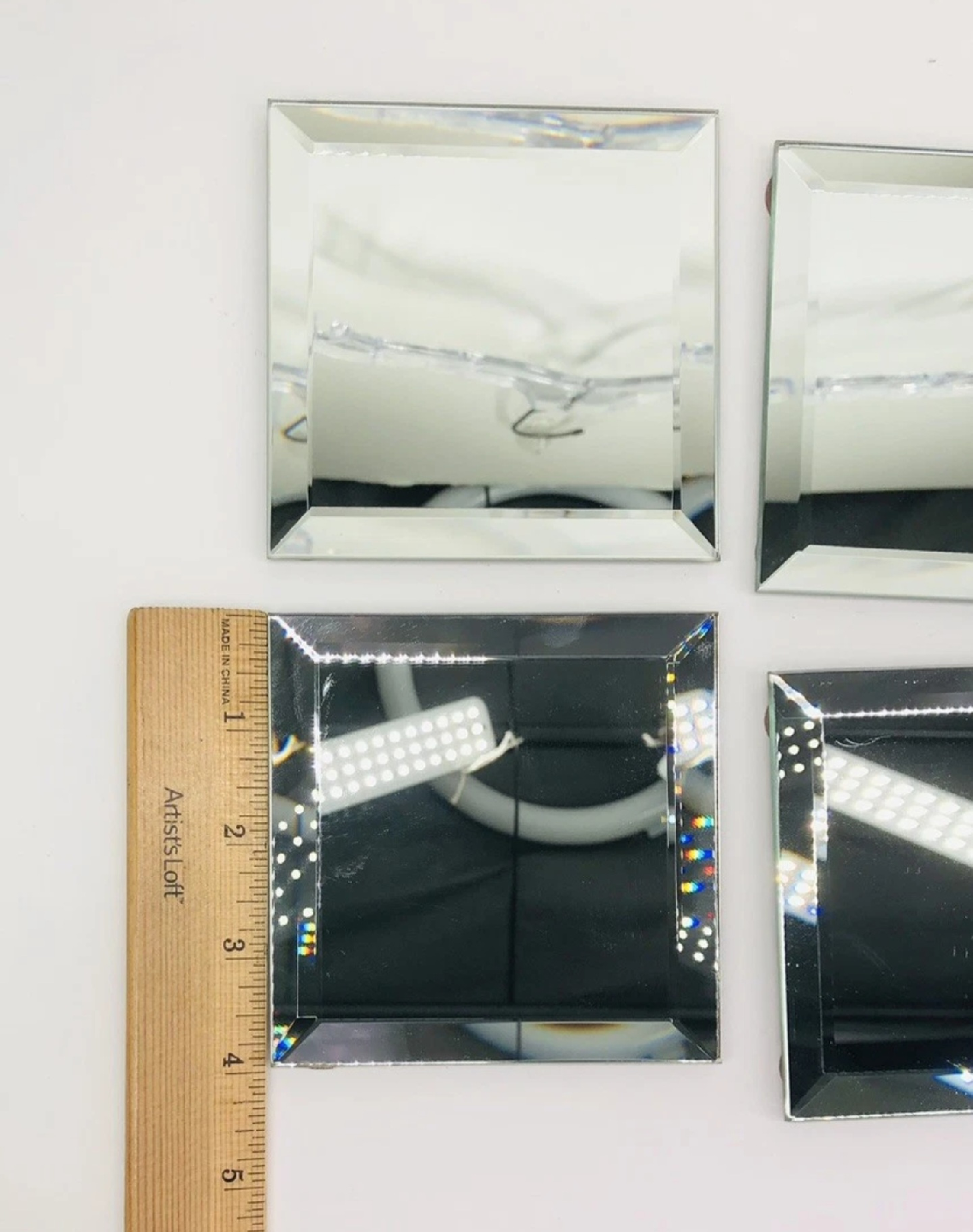 set of 8 mirror square coasters - photo 3