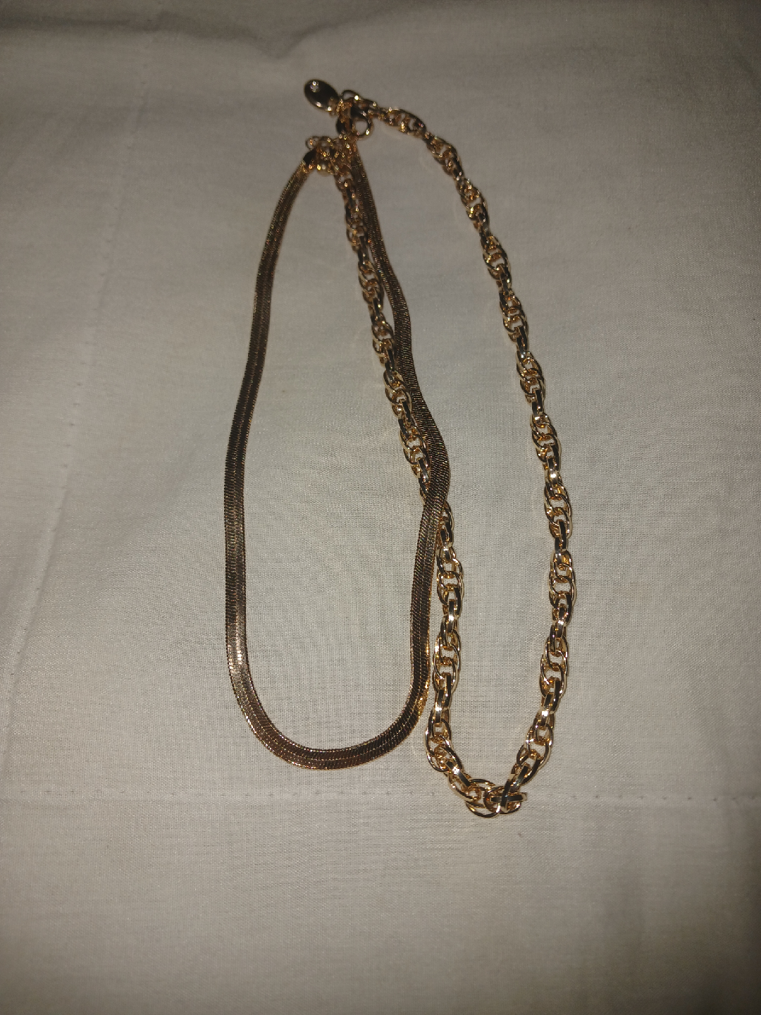 Gold Tone Layered Chain Necklace