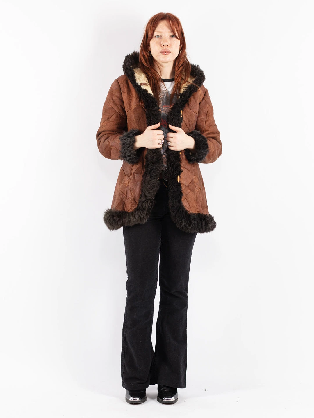 Jessica Brown Suede faux fur coat - photo 2