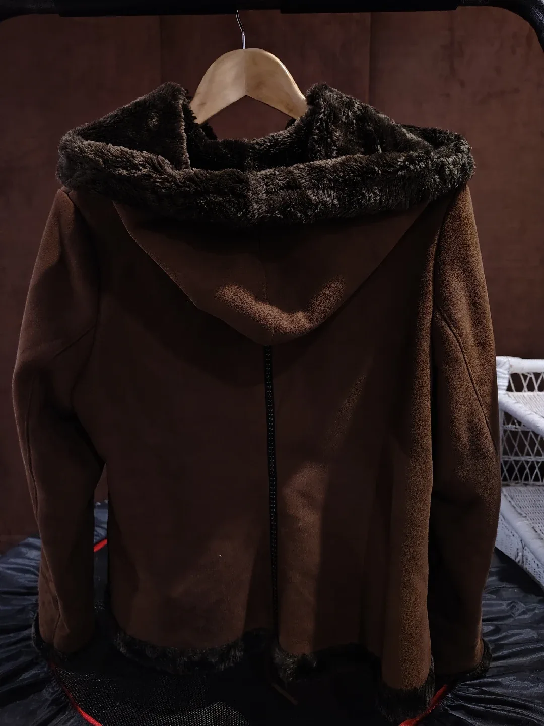 Jessica Brown Suede faux fur coat image indicator(3)