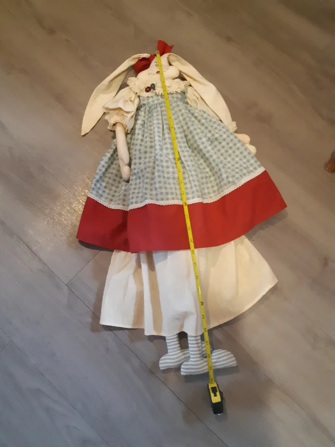 Vintage 1993 Rustic Country Cow & Rabbit Ragdolls image indicator(3)