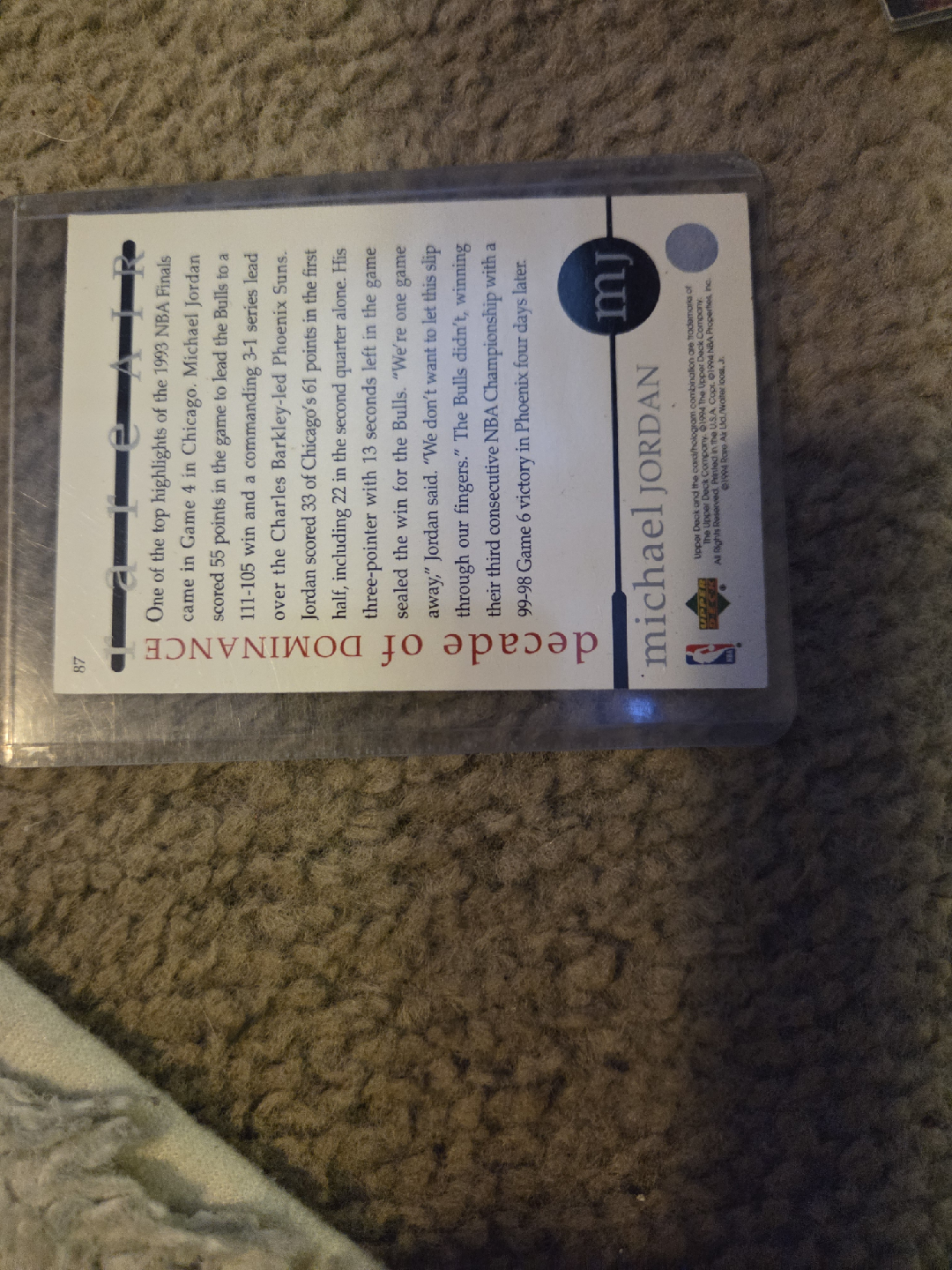 Michael Jordan Decade of Dominance Trading Card - photo 2