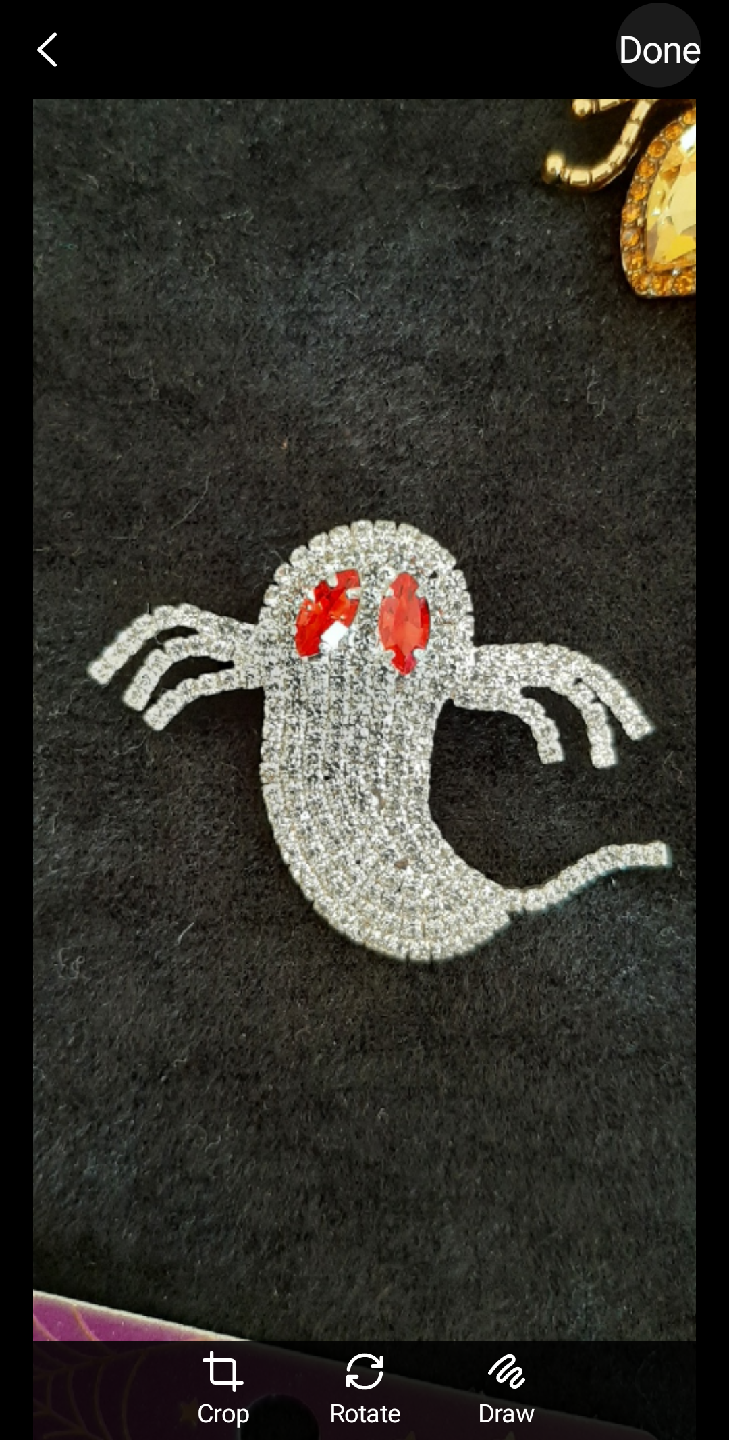 Halloween Ghost Rhinestone Pin
