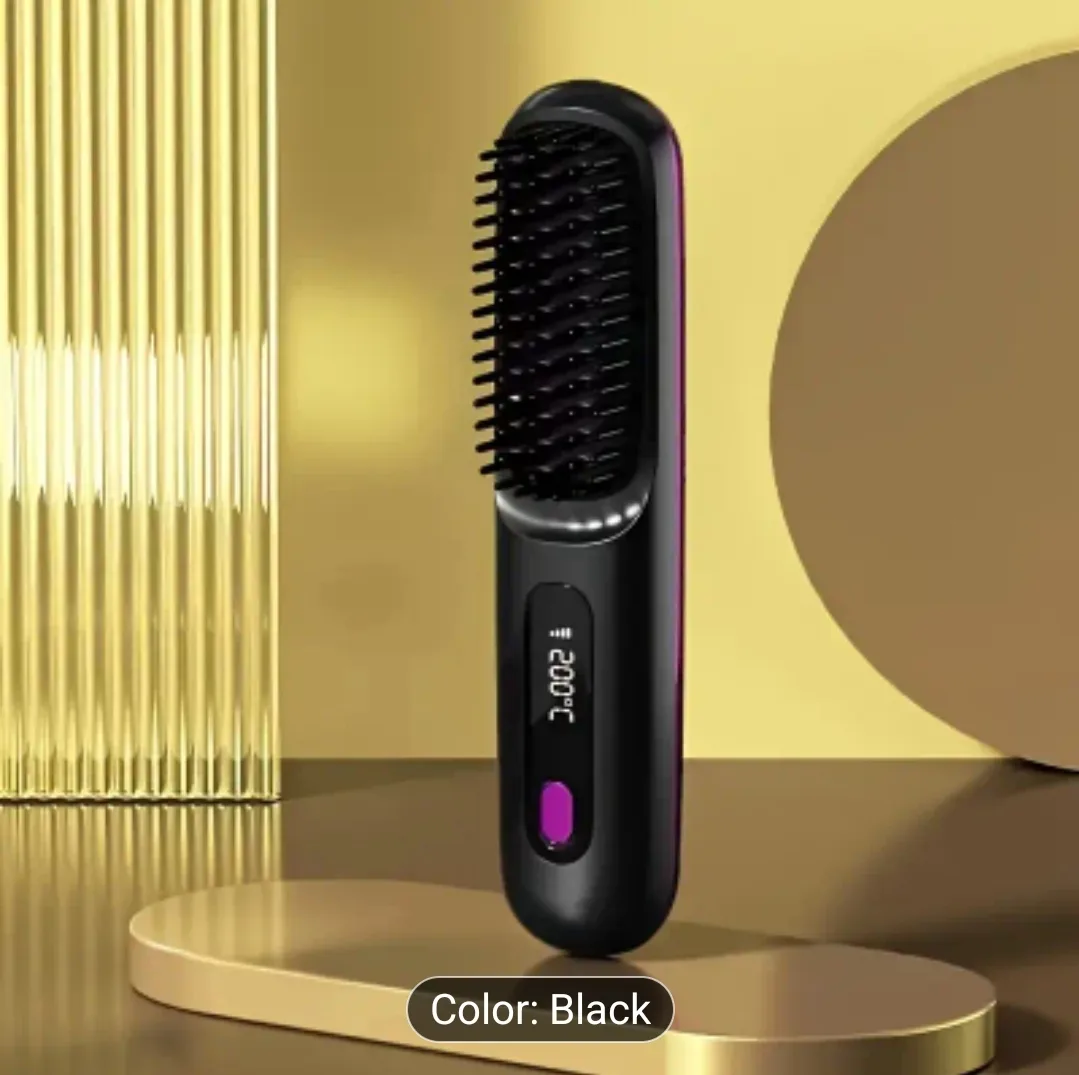Hair Straightener Brush - Black thumbnail