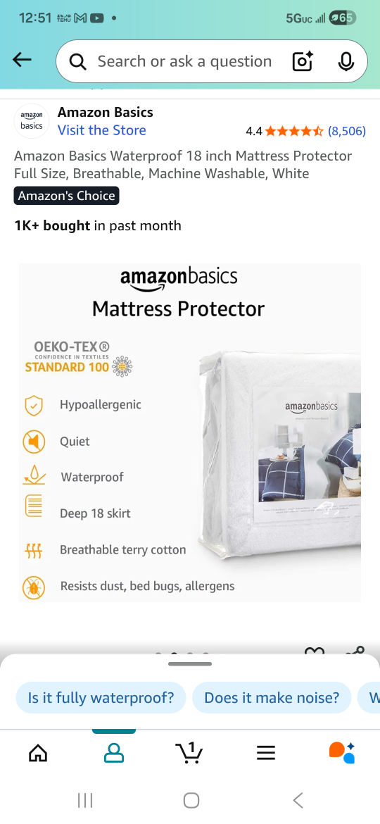 Amazon Basics Waterproof Mattress Protector - Full Size
