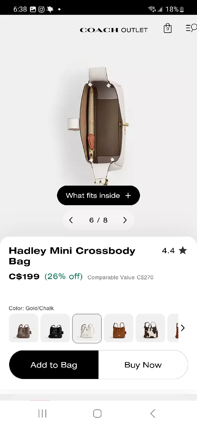 COACH Hadley Mini Crossbody Bag - Gold/Chalk image indicator(2)