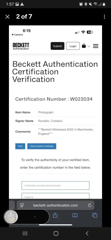 Cristiano Ronaldo Signed Framed Photograph Beckett Auth image indicator(2)