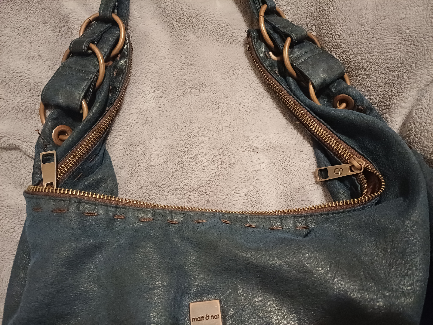 Matt & Nat Blue Vegan Leather Hobo Bag - photo 4