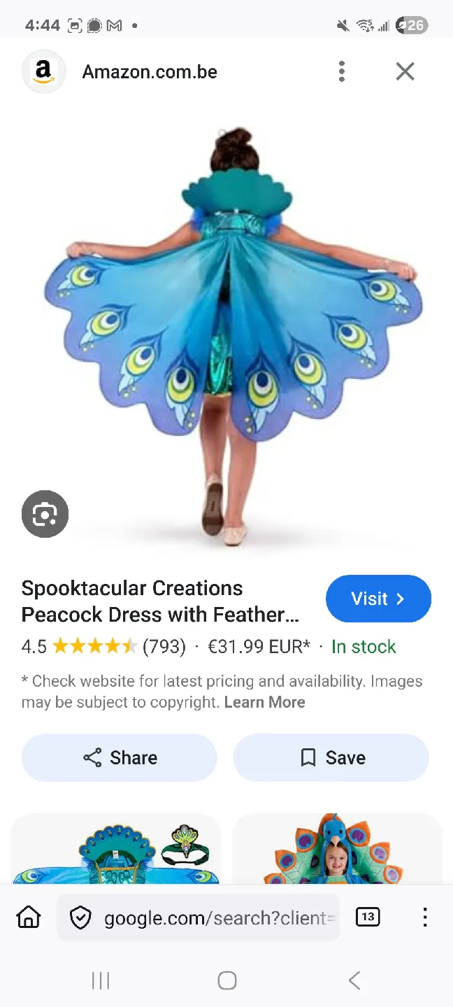 Spookable Creations Peacock Dress.Costume image indicator(2)