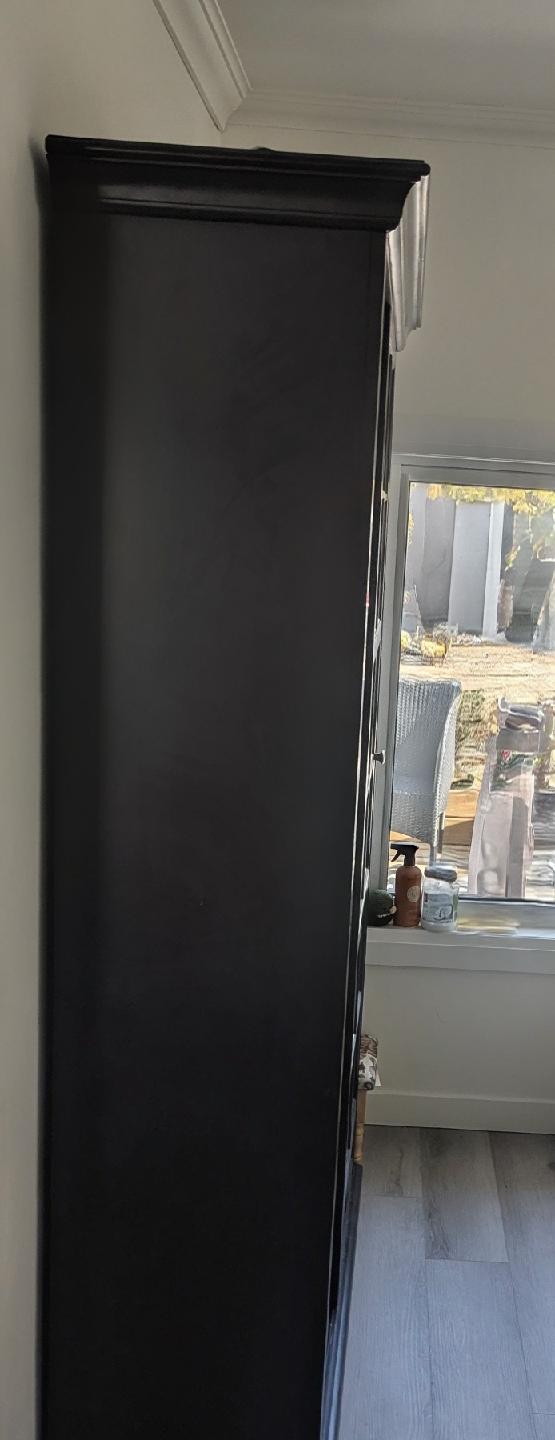 Dark Brown Solid Wood Display Cabinet with Sliding Glass Doors - photo 4