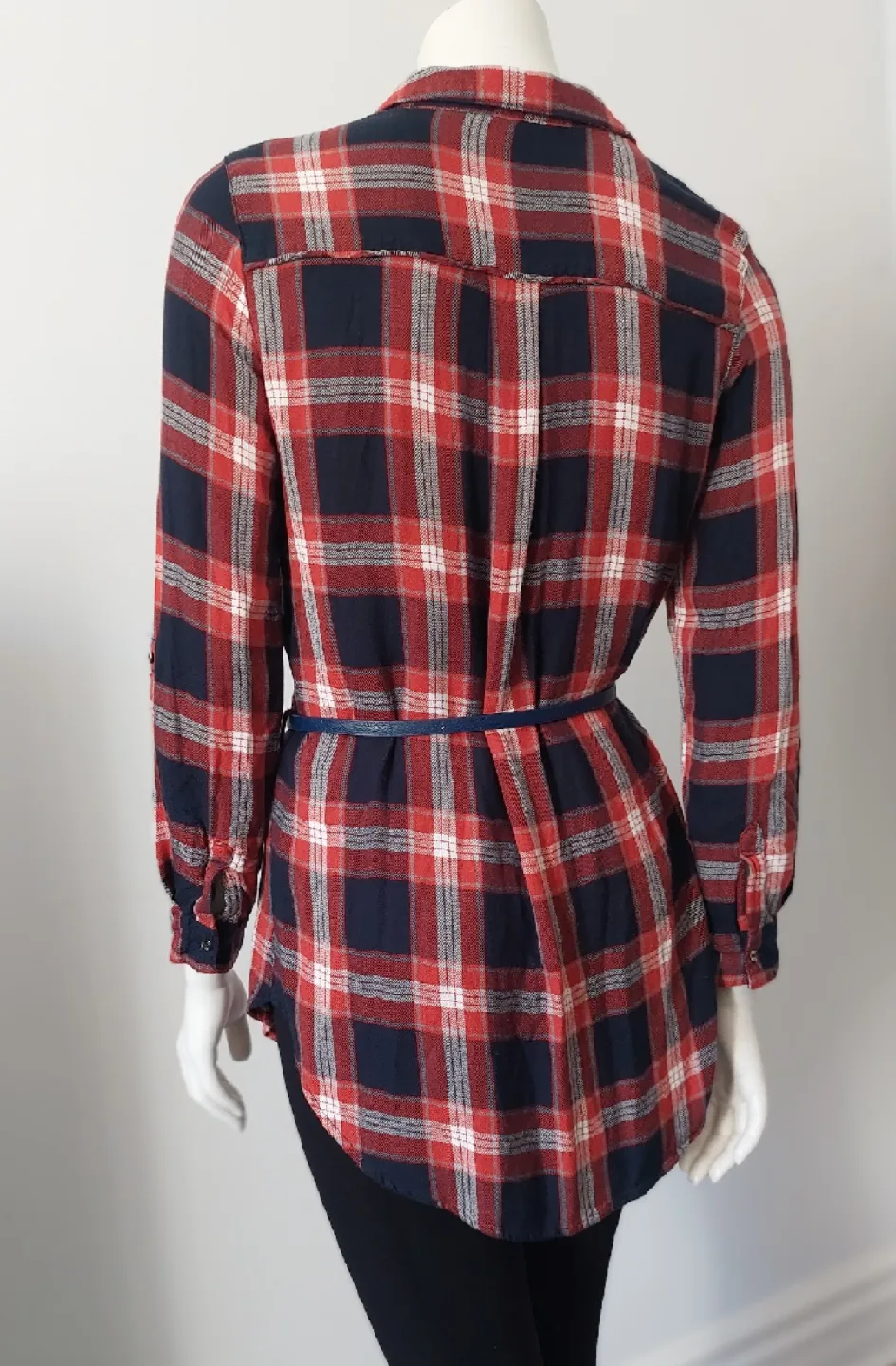 Dynamite Plaid Shirt Dress - Size XS image indicator(2)
