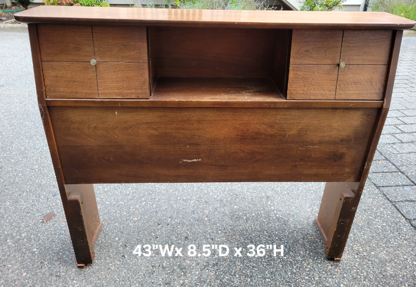 Twin / Single Size Wood Headboard with Storage - 43" Wide - photo 2