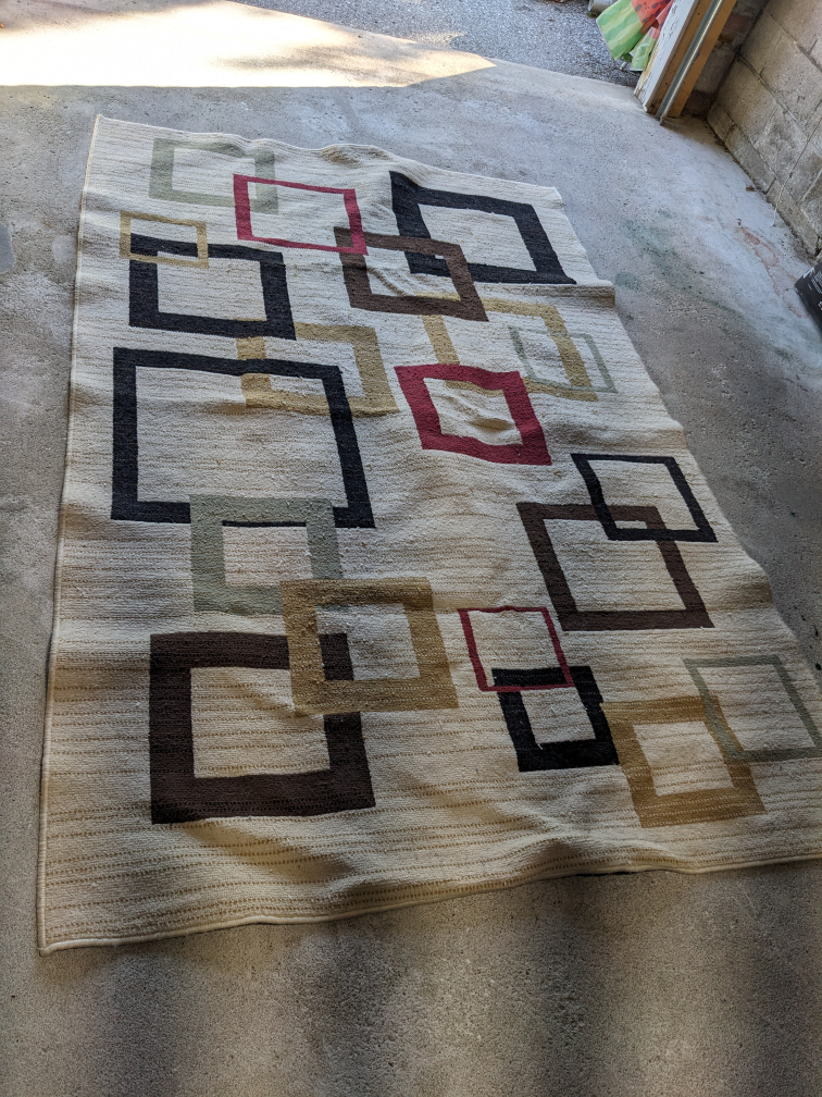 Geometric Area Rug - Beige, Brown, Red