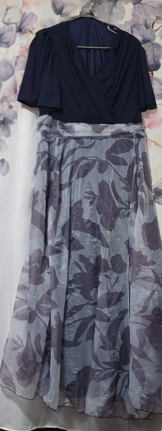 Floral Print Dress - Navy Blue