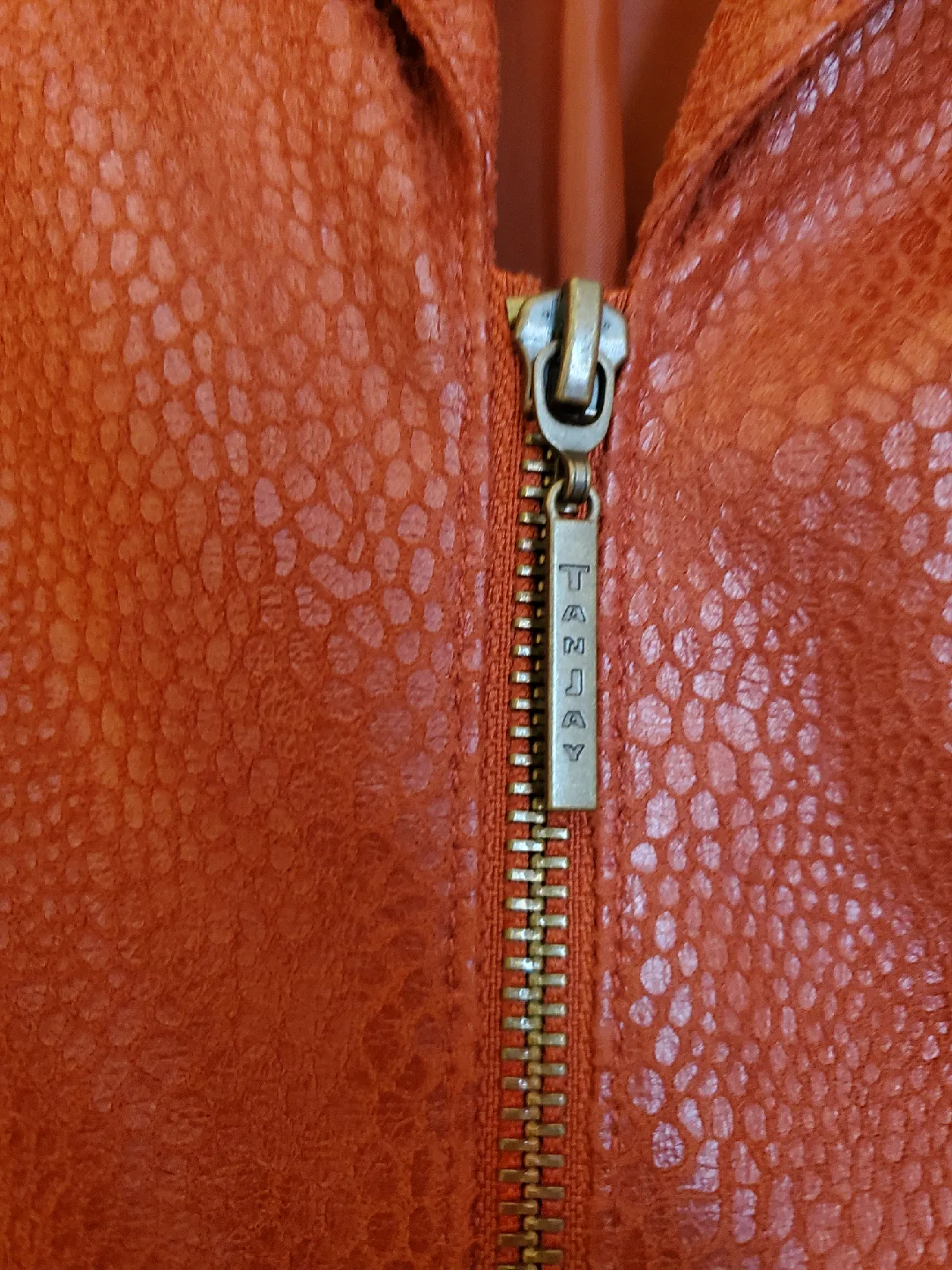 Tan Jay Orange Faux Leather Jacket image indicator(2)