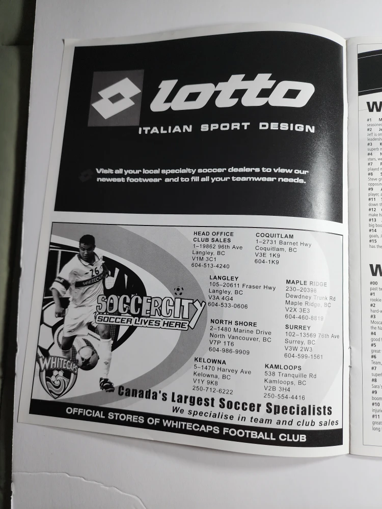 Vancouver Whitecaps 2003 Program - photo 2