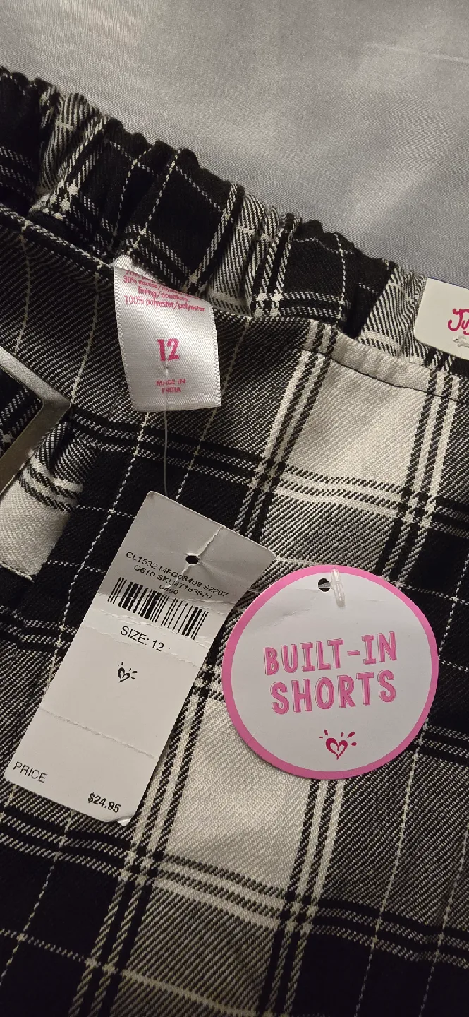NEW! Justice Plaid Skirt with Built-in Shorts! - Size 12 Youth image indicator(8)