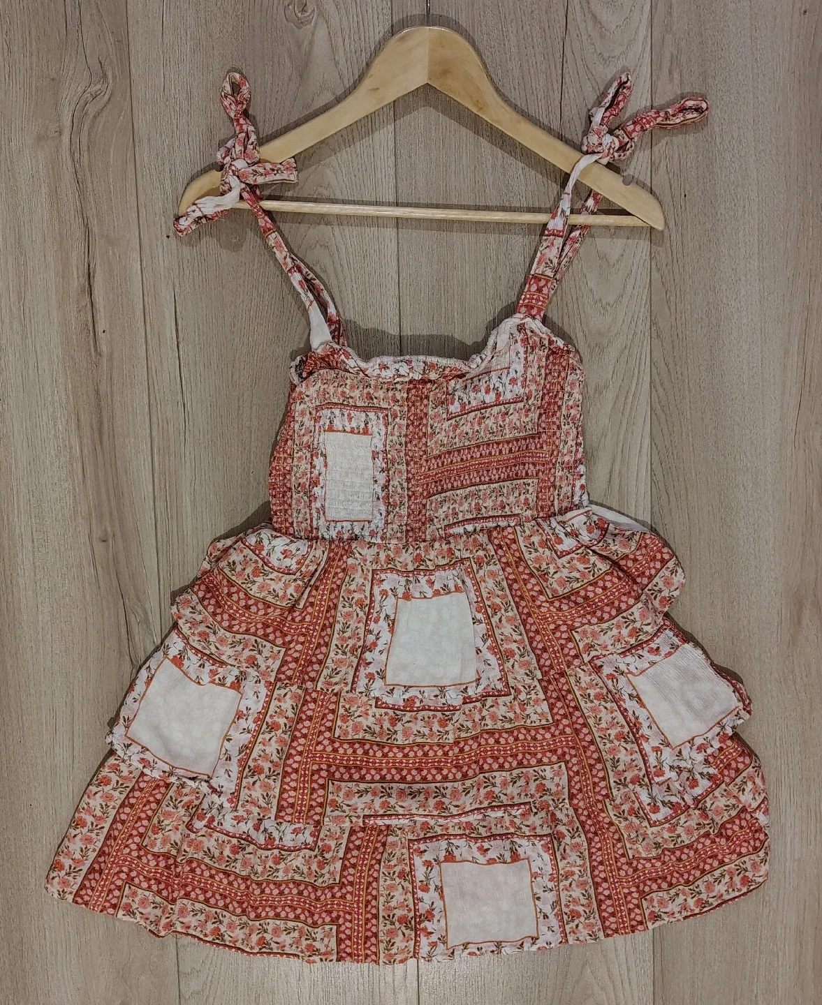 womens's Floral Print Dress tiered layered scarecrow costume