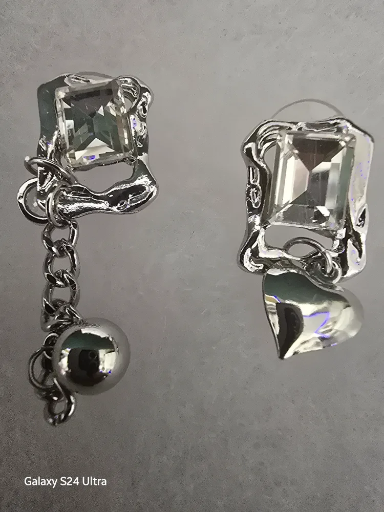 Silver Earrings with Cubic Zirconia - S925 image indicator(3)
