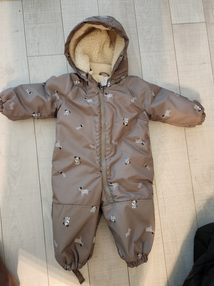 H&M Brown Animal Print Snowsuit Size 80