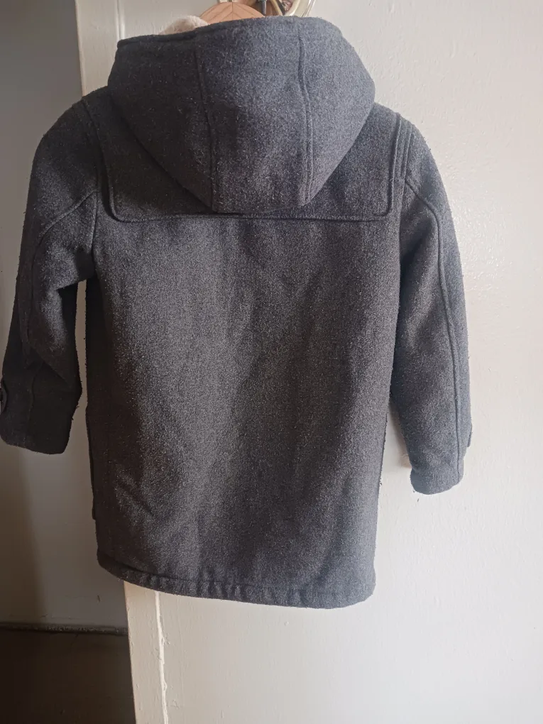 Zara Gray Kids Duffle Coat Size 8 image indicator(2)