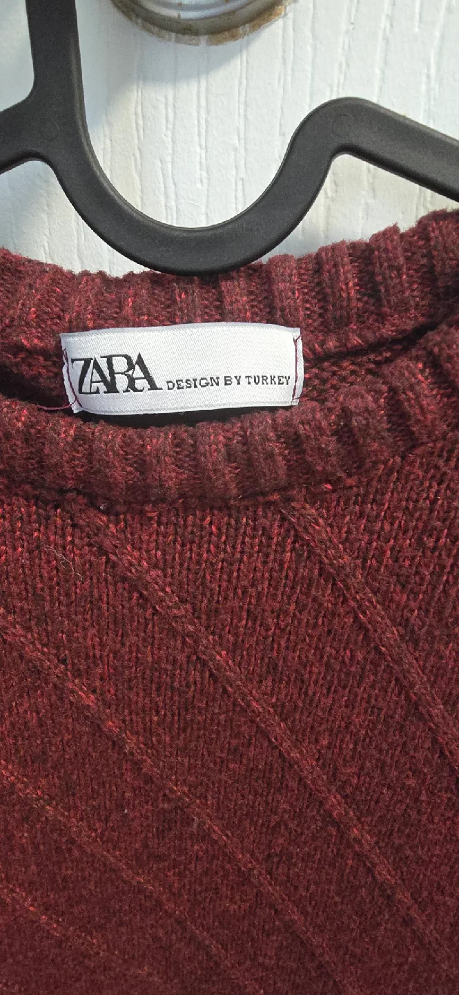 Zara Burgundy Knit Sweater image indicator(2)