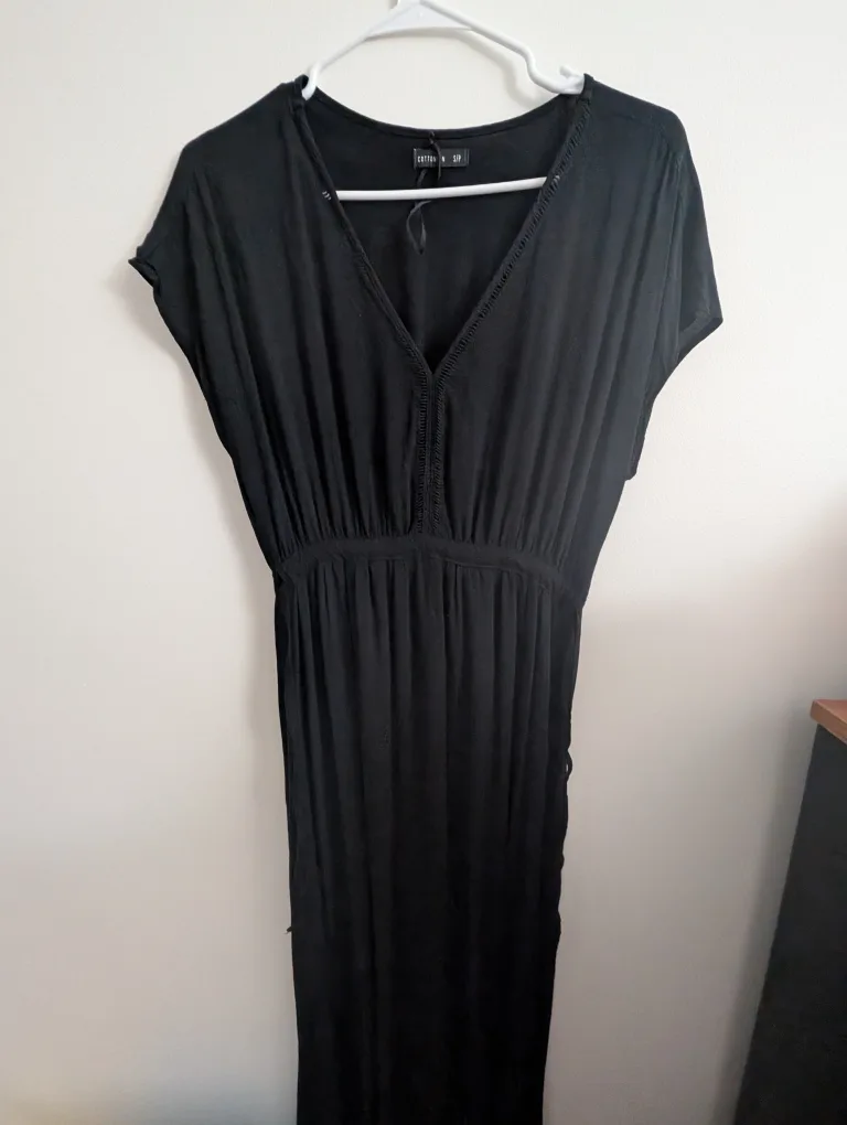 Cotton On Black Maxi Dress - Size S Fall Wear Fall Dress thumbnail