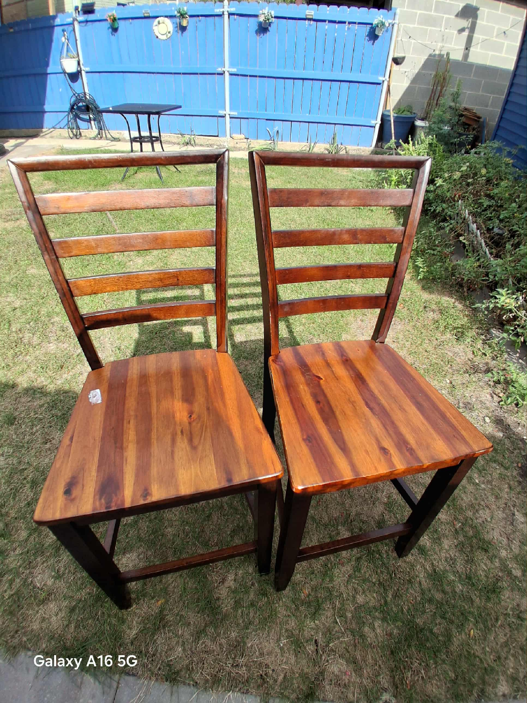 Wooden bar stools - Set of 2