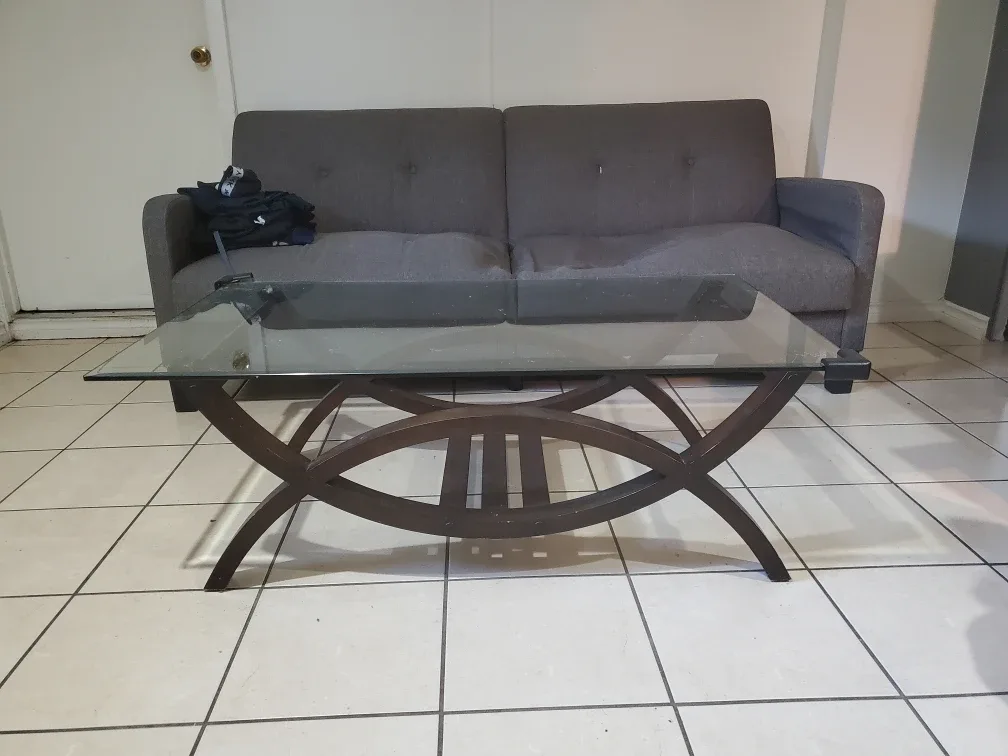 Glass Top Coffee Table with Wood Base image indicator(3)