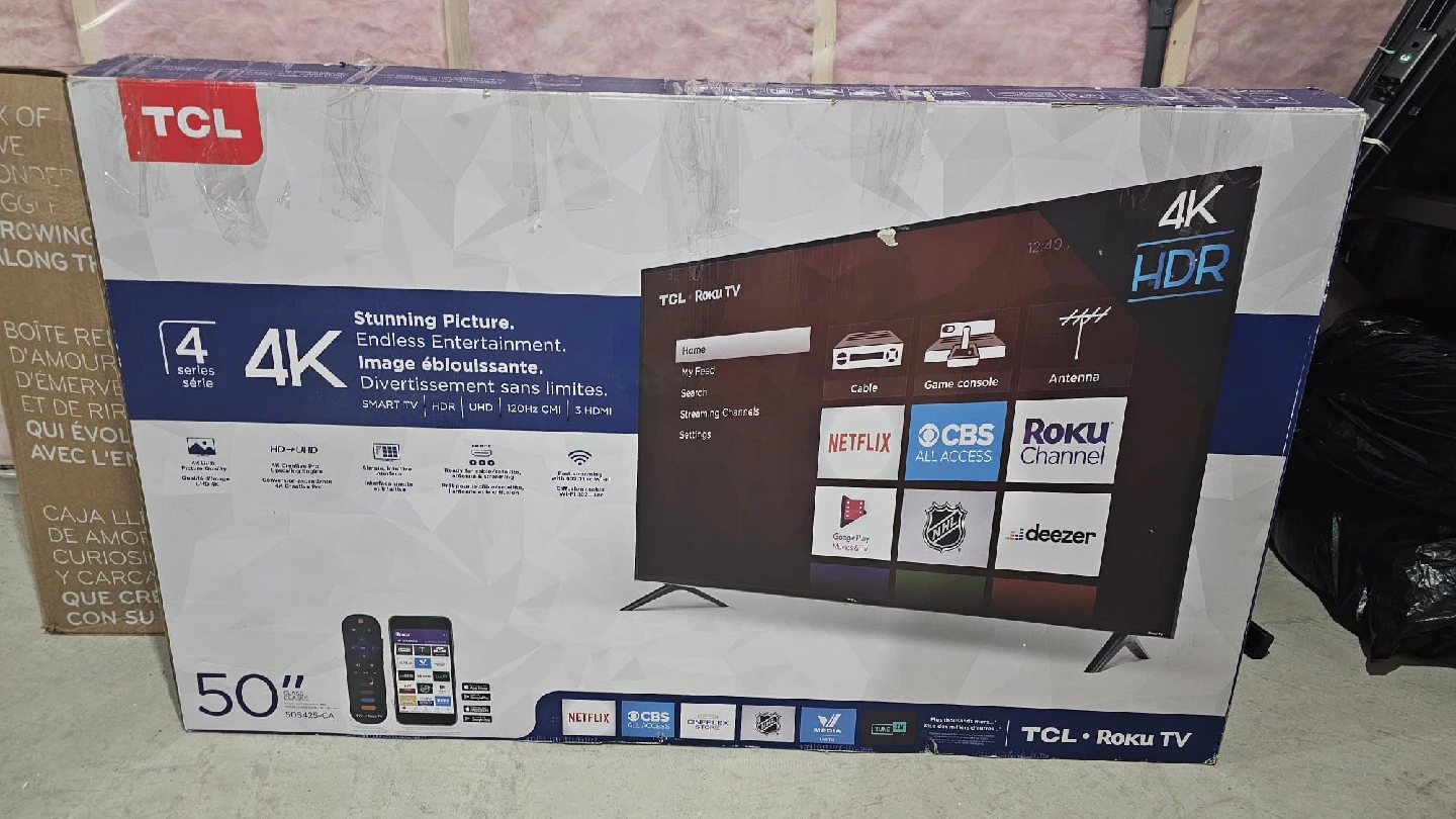 TCL Roku TV 50" 4K HDR - Like New! - photo 2