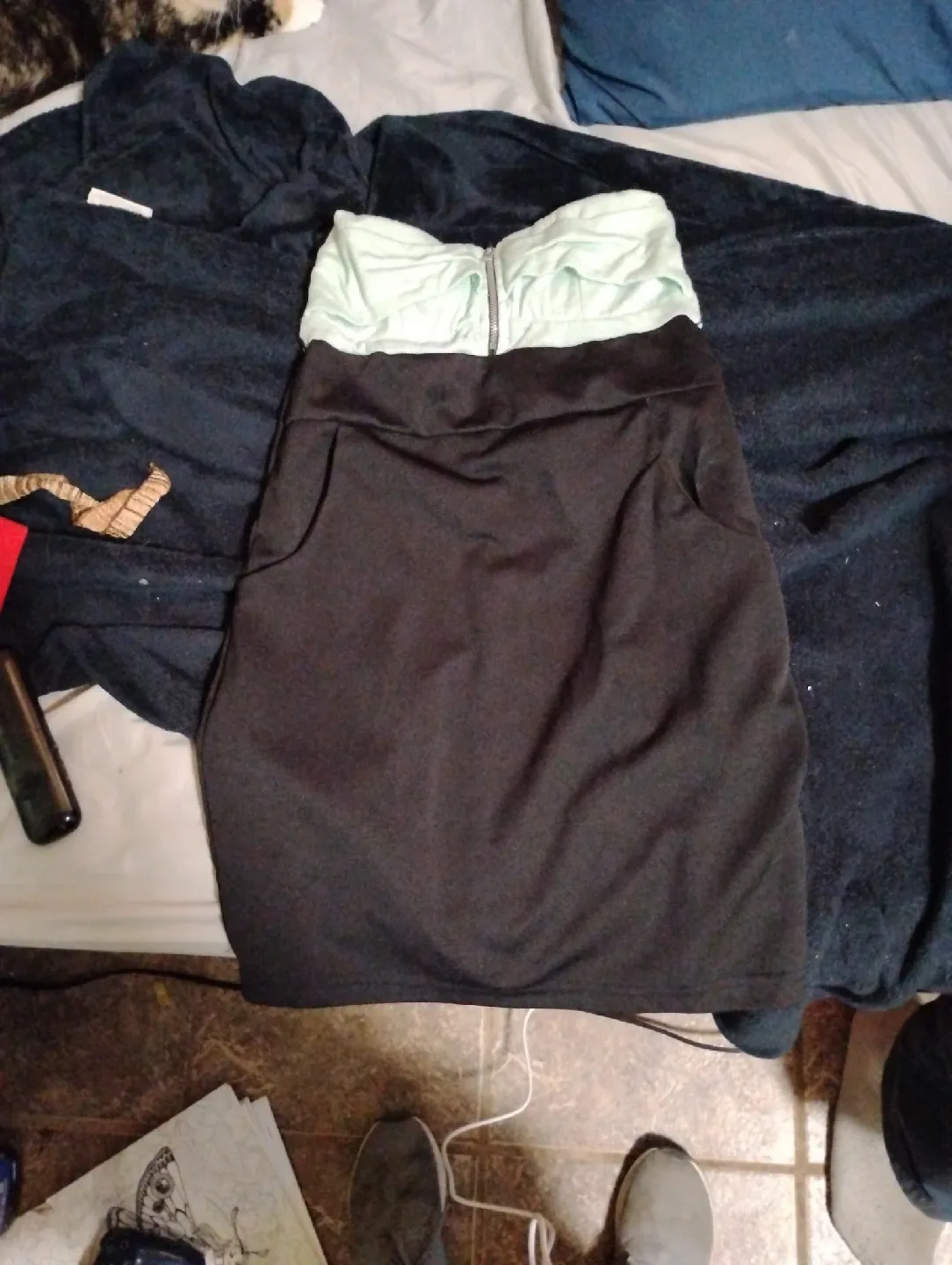 Black & Mint Green Mini Dress thumbnail