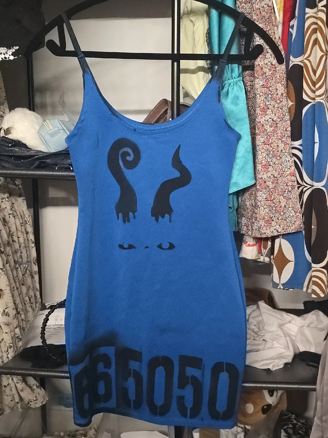 Blue Graphic Print Mini Dress - photo 2