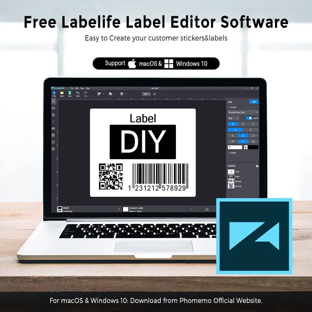 Phomemo M220 Label Maker, Upgrade 3 Inch Barcode Label Printer image indicator(9)