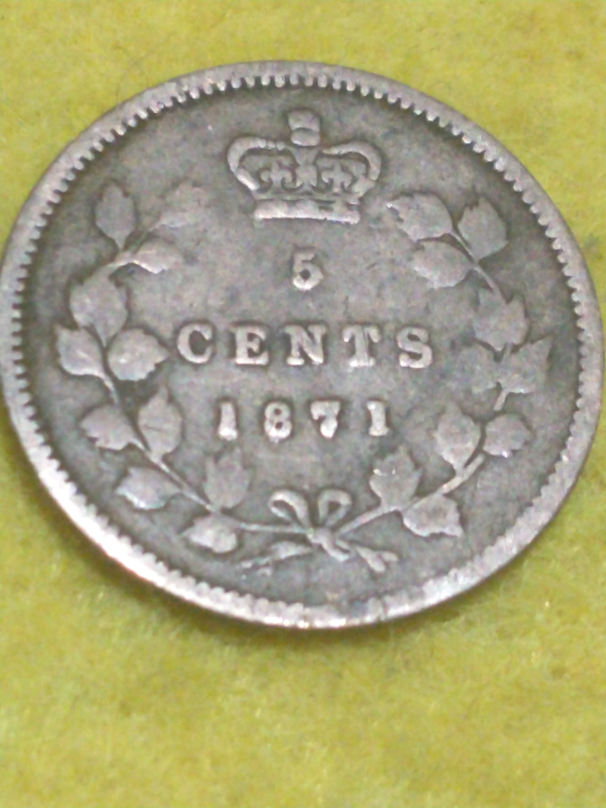 SOLD 1871 Canada five cents .925 silver KM #2 - photo 2
