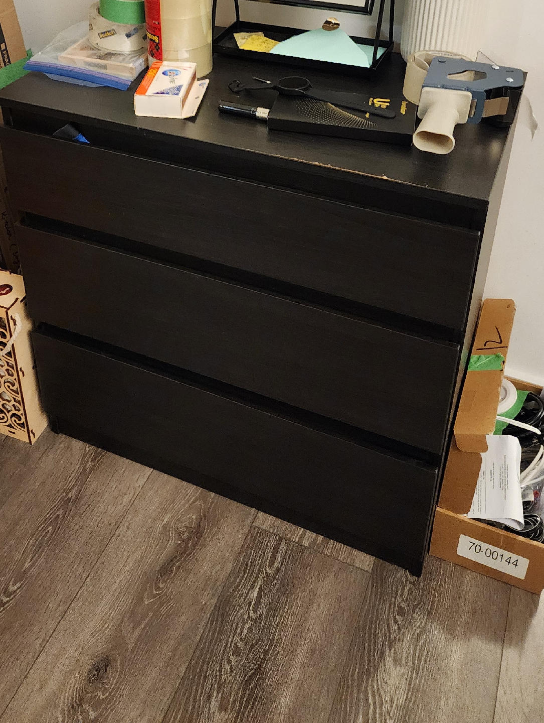 Ikea Malm 3-Drawer Dresser - Dark Brown
