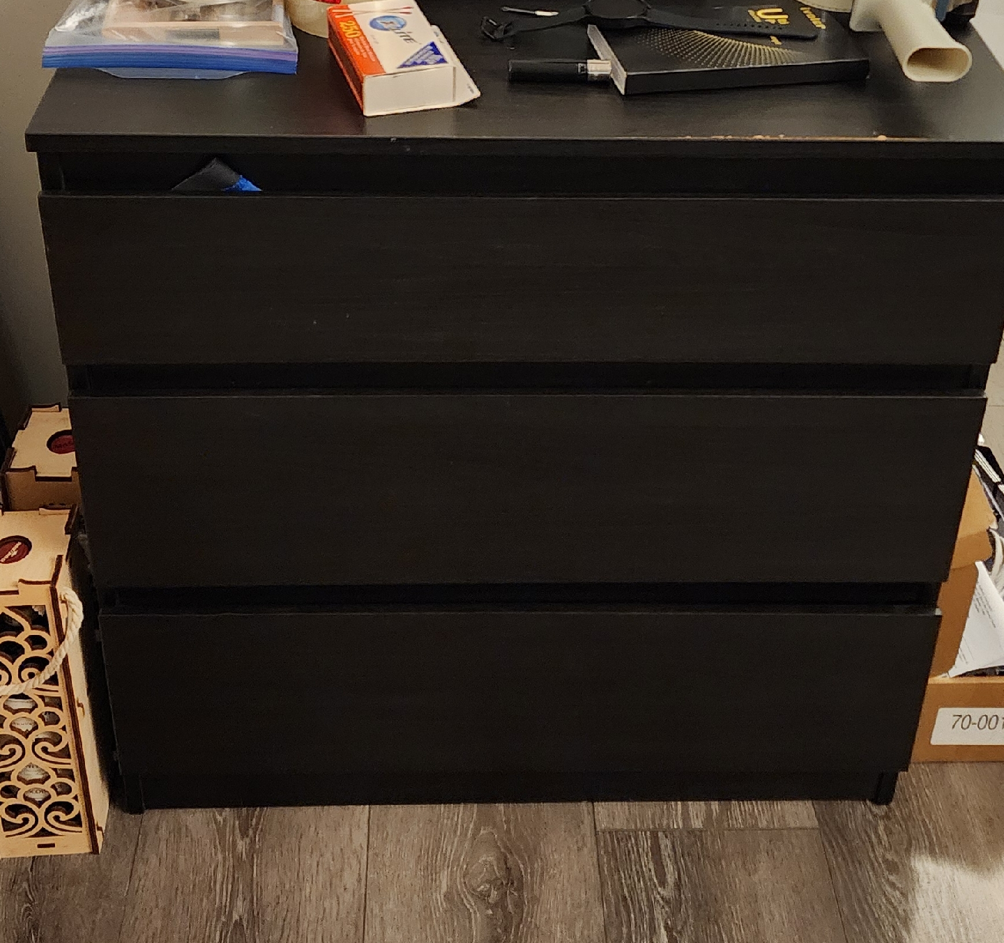 Ikea Malm 3-Drawer Dresser - Dark Brown - photo 2