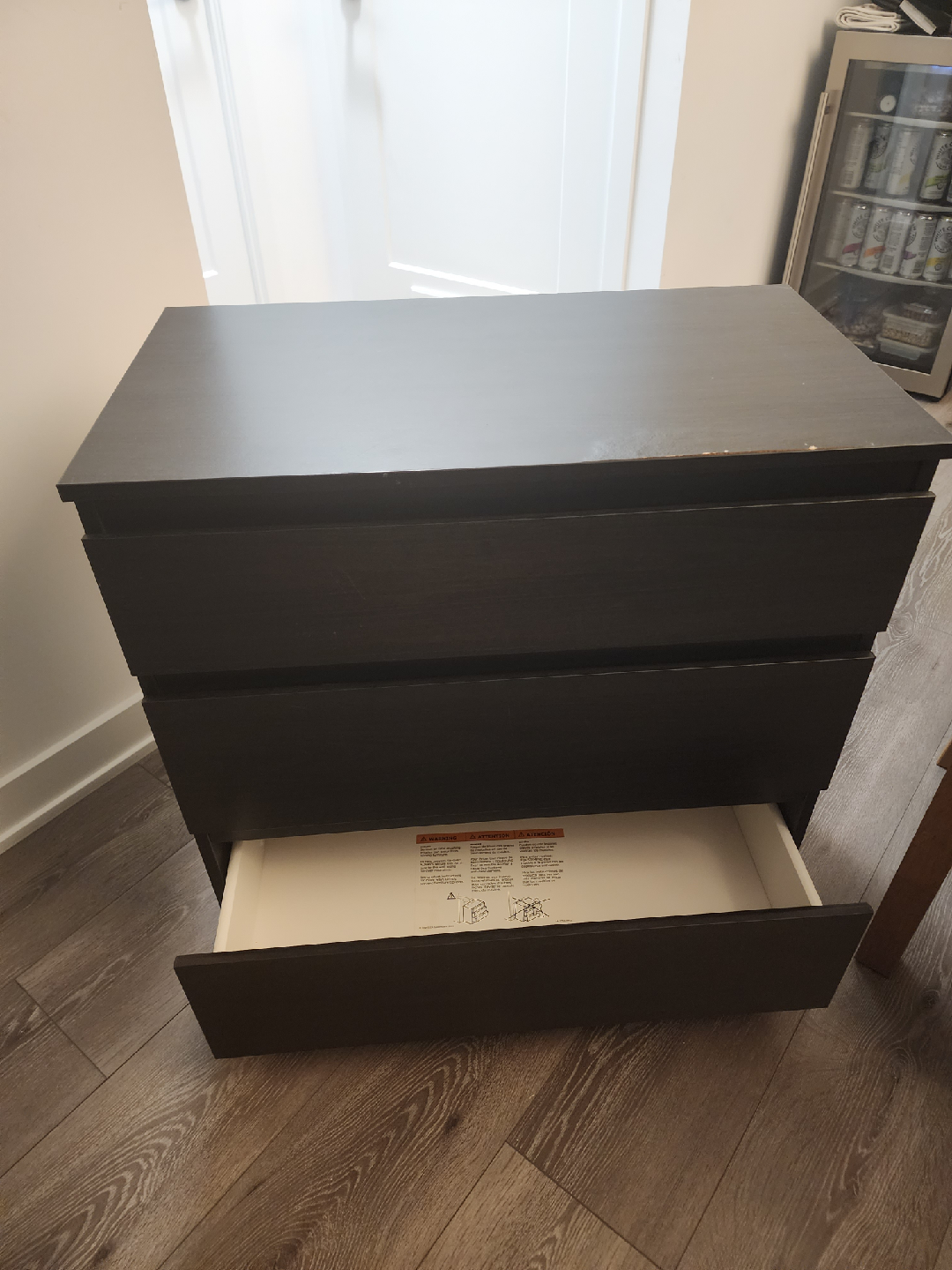 Ikea Malm 3-Drawer Dresser - Dark Brown - photo 3