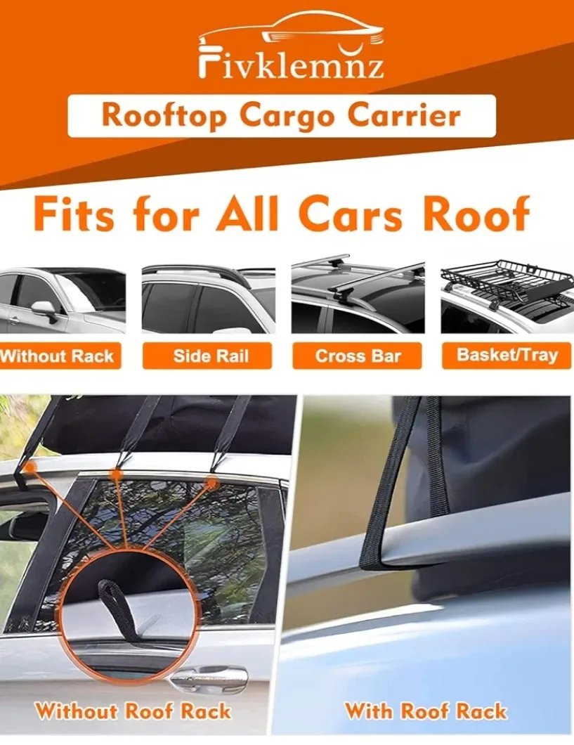 Fivklemnz Rooftop Cargo Carrier - Anti-theft Design image indicator(5)