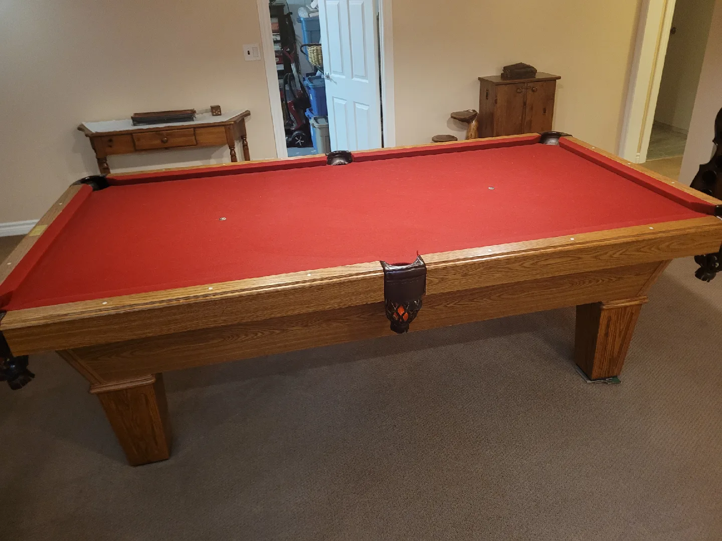 Olhausen The Billiard Oak Pool Table with Cue Rack image indicator(3)