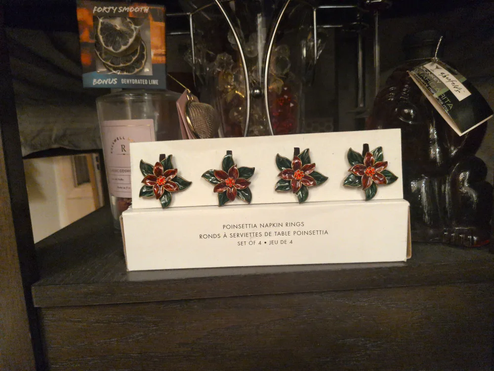Poinsettia Napkin Rings - Set of 4 image indicator(2)