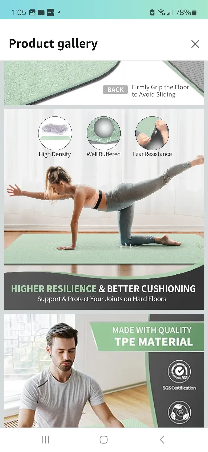 Cambivo Yoga Mat - 32" x 72" image indicator(4)